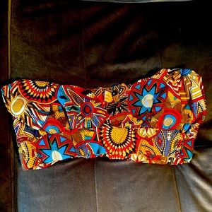 Grassfield Bandeau African Print Top